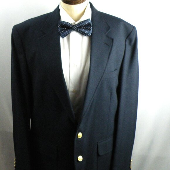 NWOT Stafford Mens Hopsack Blazer Sport Coat Jacket Size 42 R Gold Buttons - Picture 2 of 10